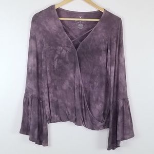 American Eagle Soft & Sexy Tie Dye Flare Top Small